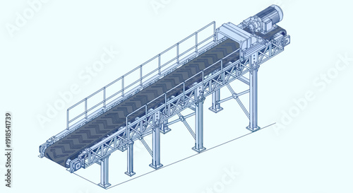 Industrial Conveyor Belt System for Material Handling and Processing.