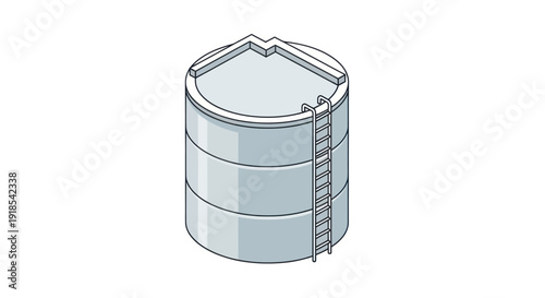 Industrial Storage Tank with Ladder for Liquid Containment.