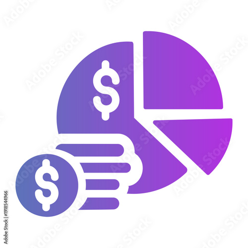 Pie chart money Line Gradient Icon