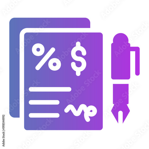 Loan agreement paper Line Gradient Icon