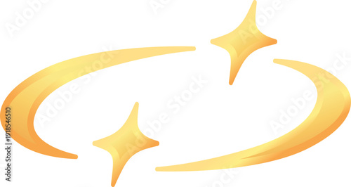 golden swirl star orbit icon