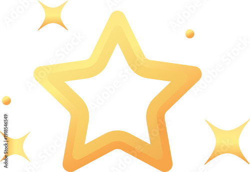 hollow sparkle star gold icon