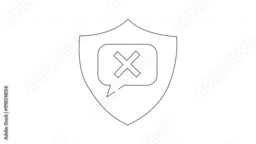 Shielded Chat Block - Secure Communication Symbol Animation.