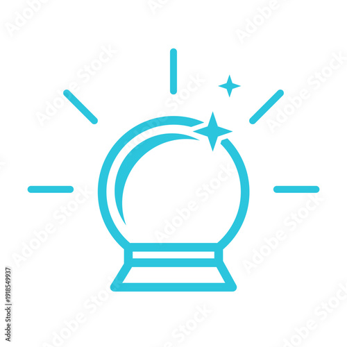 Fortune ball. Isolated on white. Blue icon