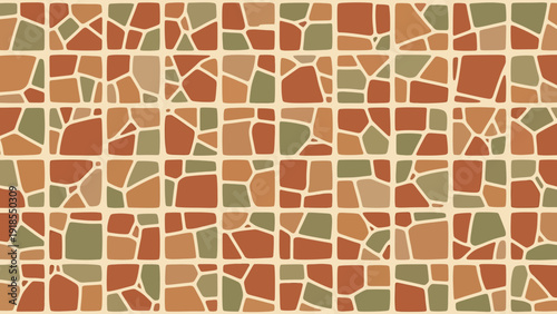 Rustic Mosaic Pattern Background with Earthy Tones