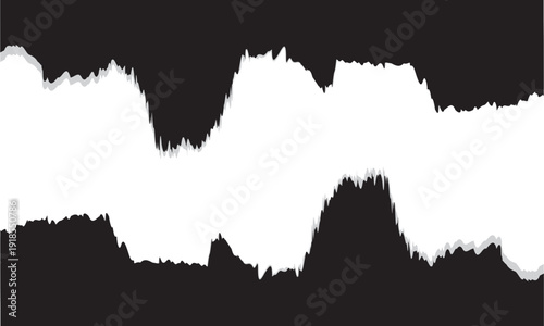 Black Torn Paper Edge Border Background. Abstract black torn paper edge isolated on white background, ideal for grunge designs, banners, headers, and creative frame layouts.

