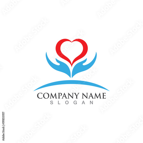 Hand love logo vector template