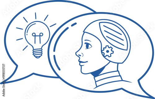 AI Assistant Spark Inside Chat Bubble Flat Icon – Smart Chatbot, Conversational AI, Virtual Helper, Customer Support Automation Symbol