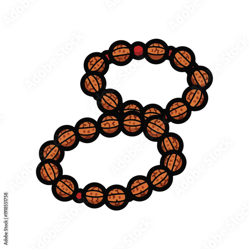 Cartoon image of two bracelets made of brown spotted beads