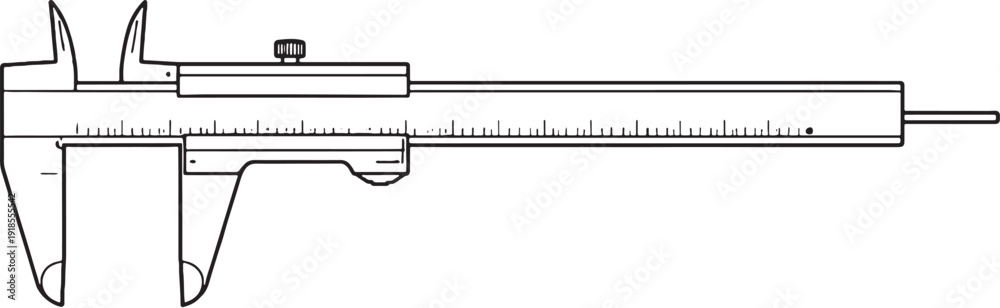 Εκτύπωση καμβά Vernier Caliper Line Art Illustration svg