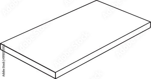 Printing Plate Three Quarter View Line Art Illustration