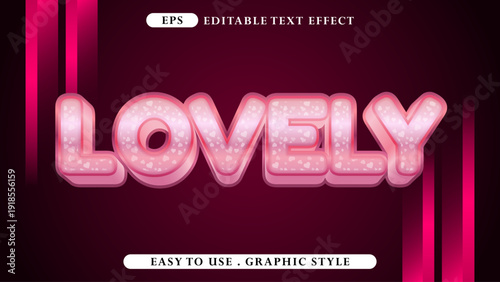 Glossy pink 3D text effect with sparkles and a subtle gradient background, perfect for graphic design projects