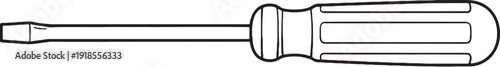Flat Head Screwdriver Line Art Illustration