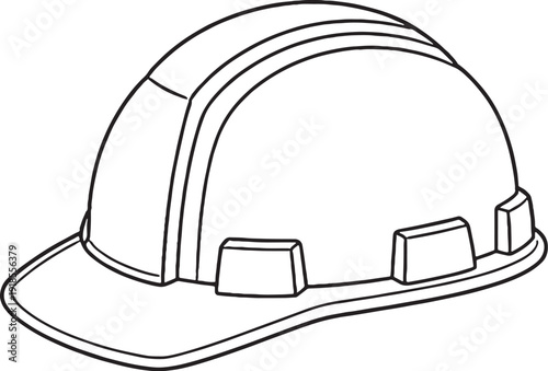 Electrical Safety Helmet Line Art Icon Black White