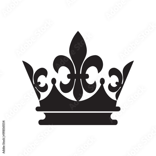 Crown Icon in trendy flat style. Monarchy authority and royal symbols. Monochrome vintage antique icons. Crown symbol for your web site design, logo, app, UI. Vector illustration, EPS10