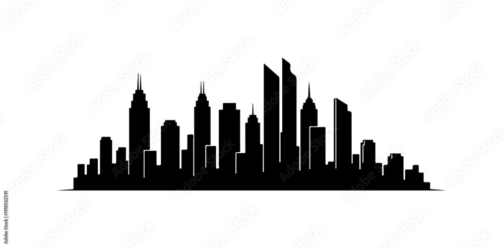 Obraz premium Modern Minimalist Skyline Vector Illustration