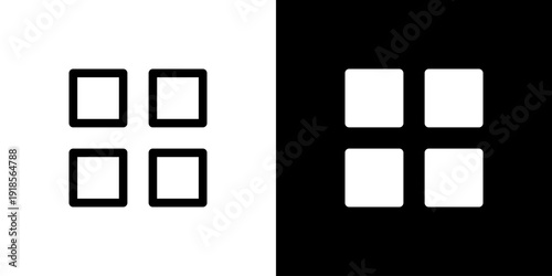 menu icon concept with flat Black White Background. Vector illustration.