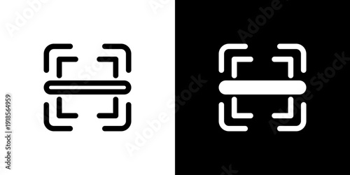 Scan icon concept with flat Black White Background. Vector illustration.