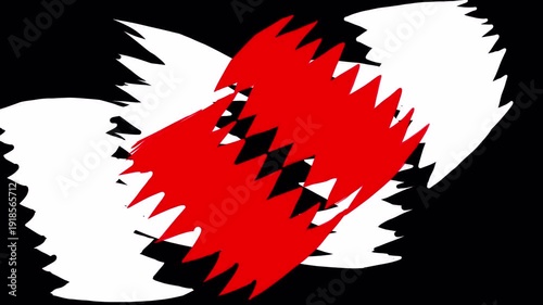 Cartoon bite marks on black screen. Animated sharp teeth snapping in 4K with alpha channel for comic overlay effect.