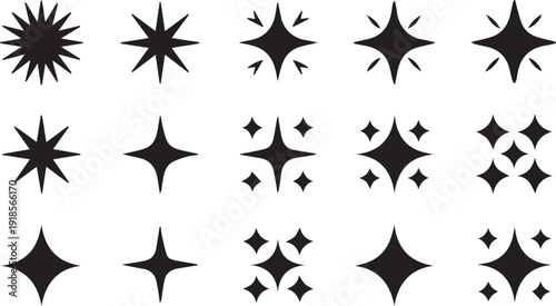 Collection of Sparkle and Starburst Icons Versatile Graphic Elements for Design Projects