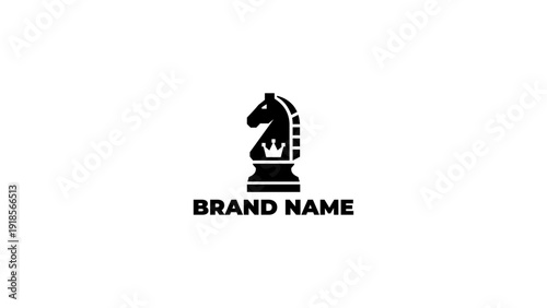 Chess Knight Crown Logo Template - Strategic Leadership Business Brand Design
