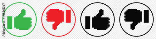Dislike and like icon button. Thumbs up and thumb down icons in circle buttons shapes , Social media notification icons. emoji post reactions set.