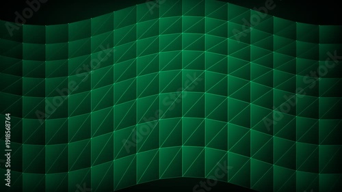 Wallpaper Mural Abstract Green Triangle Pattern Mesh with Digital Dot Wave Energy Flow 4K Seamless Loop Torontodigital.ca