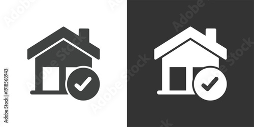 Secure Home Icon. Solid glyph series icon