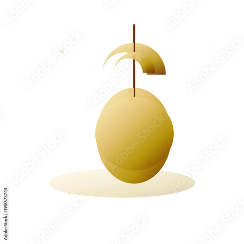 Cocktail with umbrella on white background.