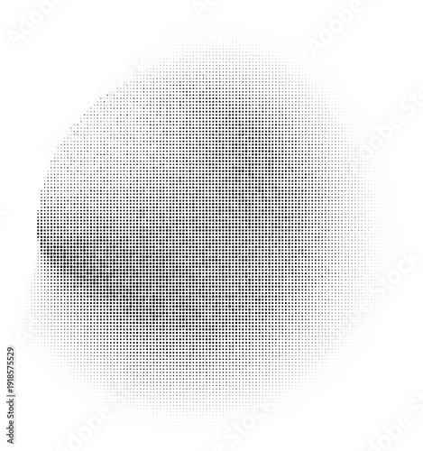 Radial halftone dot pattern creating a spherical gradient abstract background