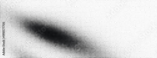 Abstract black dot pattern with flowing gradient on white background for graphic design