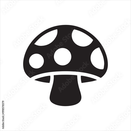 Agaric mushroom silhouette icon vector illustration