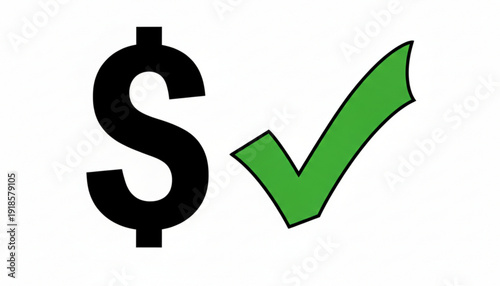 Financial Approval with Dollar Sign and Green Checkmark