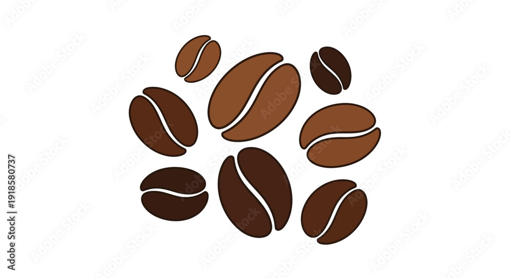 Obraz premium Assorted Coffee Beans in Various Shades of Brown.