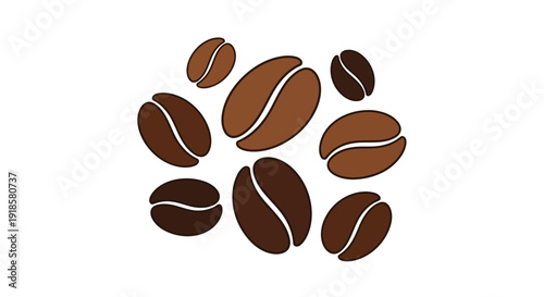 Assorted Coffee Beans in Various Shades of Brown.