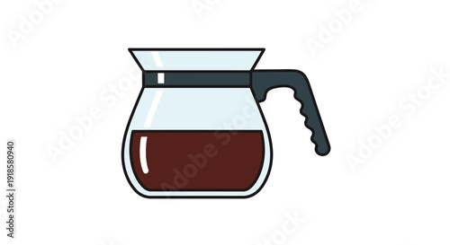 Simple illustration of a coffee pot with coffee.