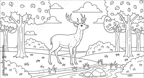 Deer standing in a natural setting.