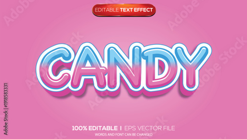3d text effect candy theme