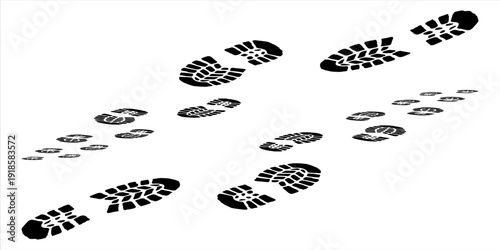 Human footprints icon isolated on white background.Shoe print.  Vector art.