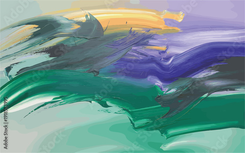 Colorful abstract brush strokes with vibrant hues and dynamic movement