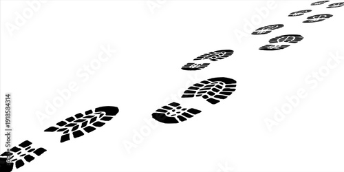 Human footprints icon isolated on white background.Shoe print.  Vector art.