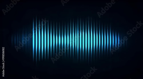 Futuristic Music Equalizer Bars in Blue Cyan Gradient