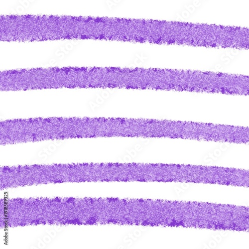 Hand drawn purple horizontal crayon stripes with rough texture on white background. Suitable for creative layouts. Ideal for use in presentations, websites, or as a minimalistic design backdrop