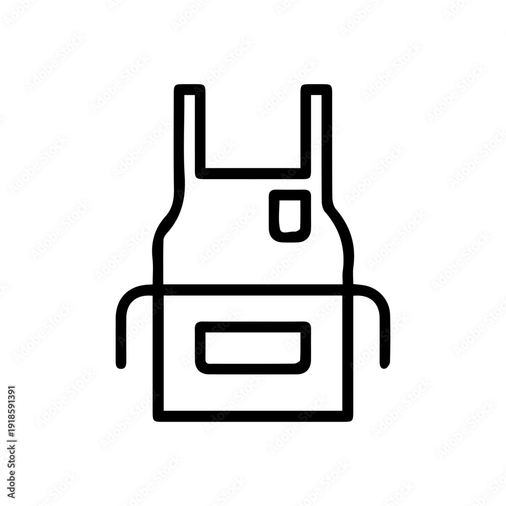 Obraz premium Apron Icon Black Outline