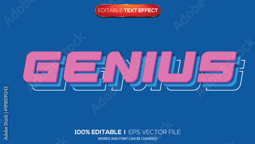 3d text effect genius theme