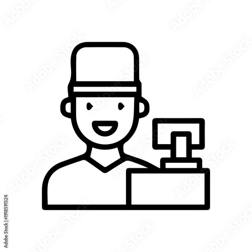 Smiling Cashier Service Icon