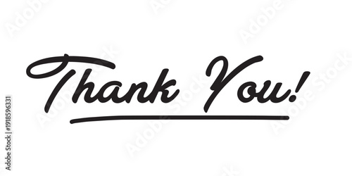 Thank You Handwritten Script Typography – Modern Brush Lettering Vector
