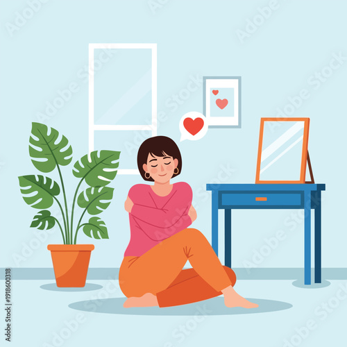 Woman Embracing Self Love and Body Positivity