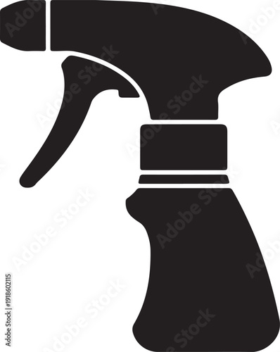 Spray bottle silhouette cleaning trigger container