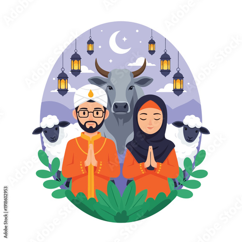 Happy Eid Al Adha Sacrifice Festival Greeting